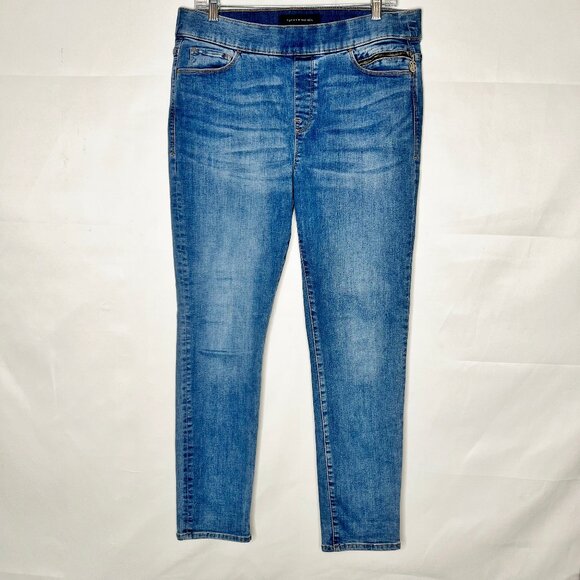 Tommy Hilfiger Women's Jeans sz 12 Gramercy Skinny Stretch Pull On Medium Wash - Picture 1 of 10